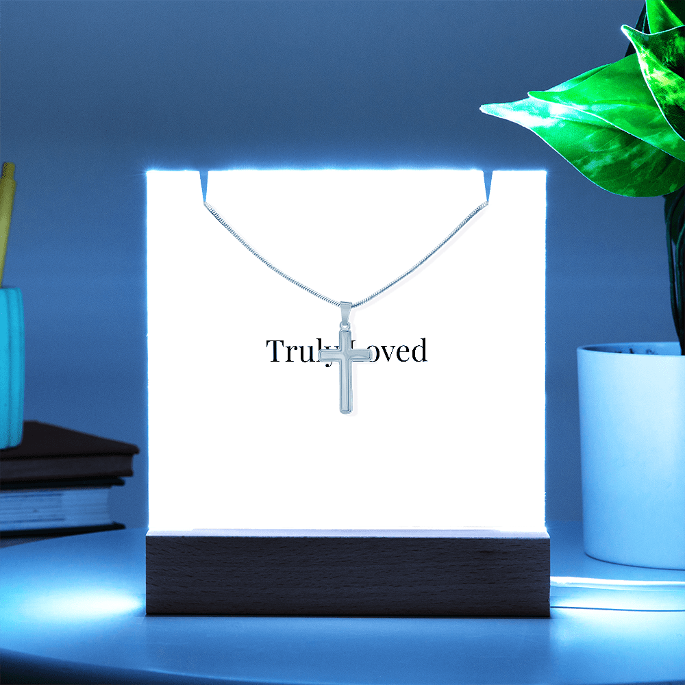 Keepsake Acrylic Bundle | Cross Necklace & LED Display | Luxury Gift for Her - BH Comfy Cozy
