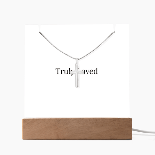 Keepsake Acrylic Bundle | Cross Necklace & LED Display | Luxury Gift for Her - BH Comfy Cozy