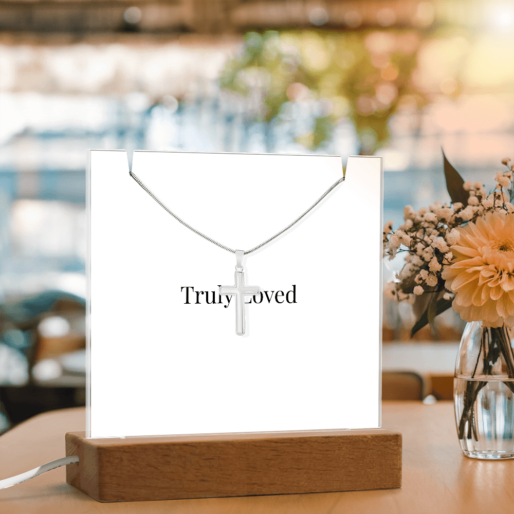 Keepsake Acrylic Bundle | Cross Necklace & LED Display | Luxury Gift for Her - BH Comfy Cozy