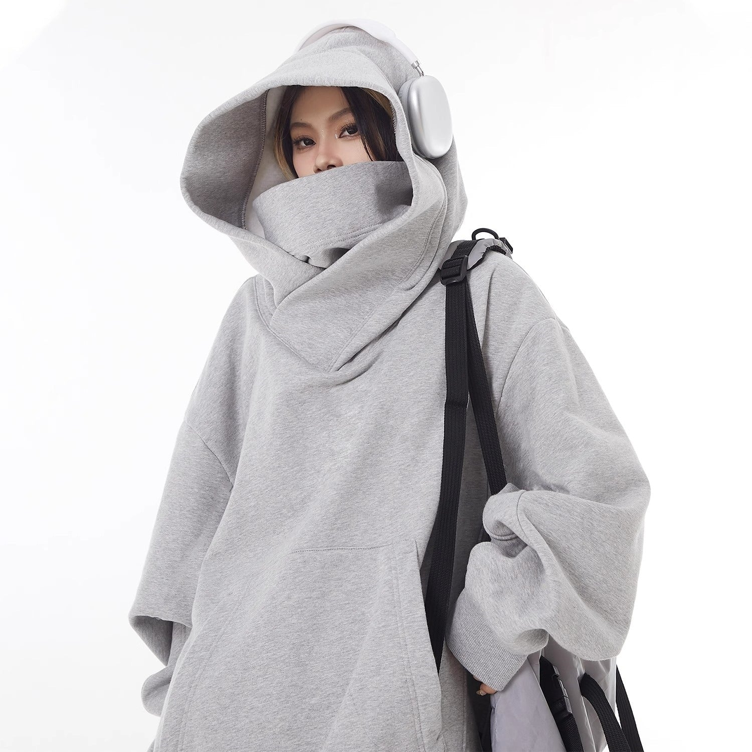 Loose High Collar Fleece Lined Hoodie - BH Comfy Cozy