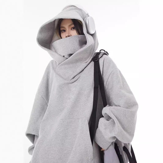Loose High Collar Fleece Lined Hoodie - BH Comfy Cozy