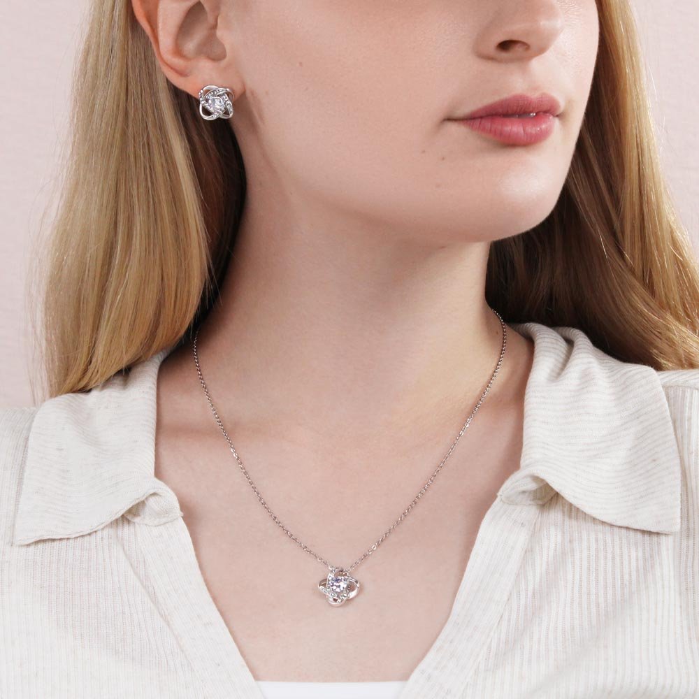 Love Knot Necklace & Earring Set | Luxury Gift for Her - BH Comfy Cozy