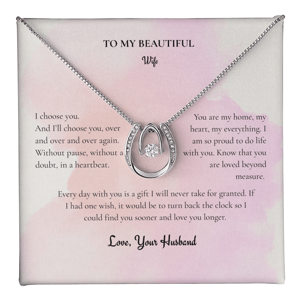 Lucky In Love Necklace | Dancing Crystal Horseshoe Pendant Gift for Her - BH Comfy Cozy
