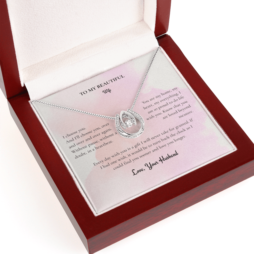 Lucky In Love Necklace | Dancing Crystal Horseshoe Pendant Gift for Her - BH Comfy Cozy