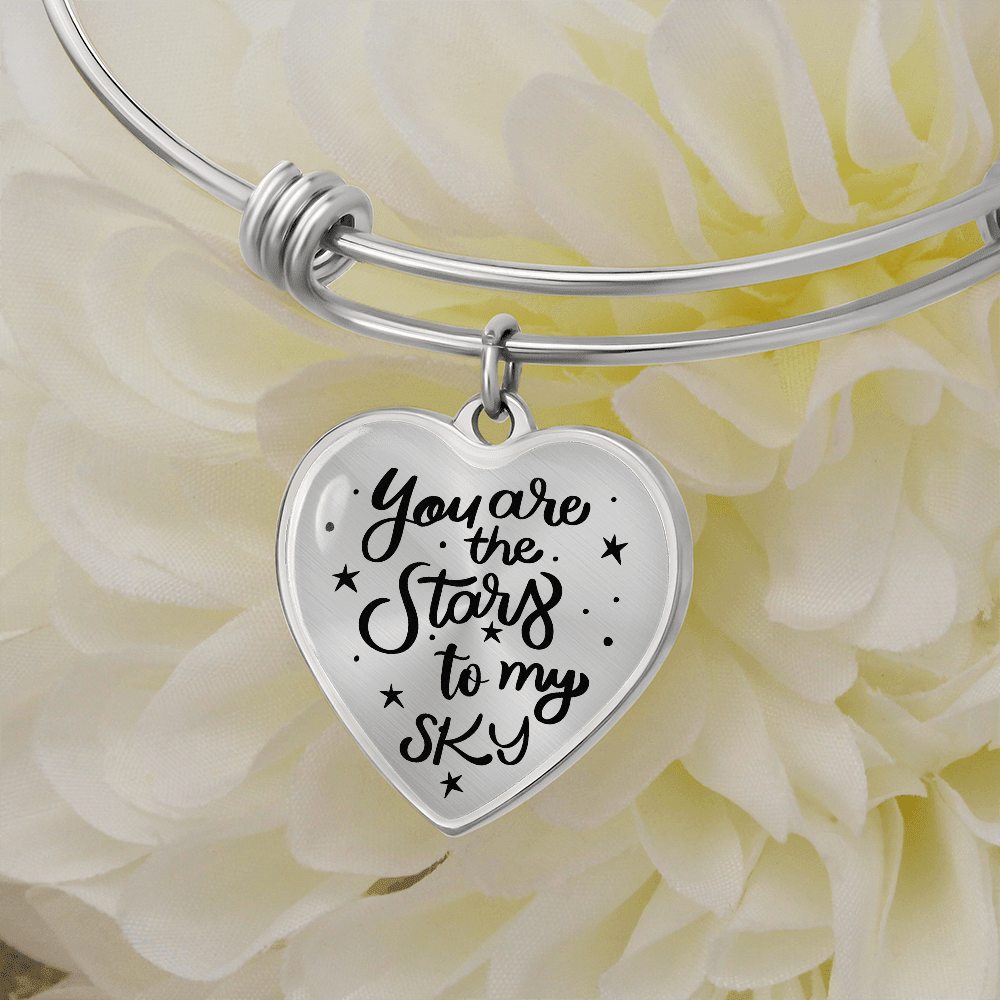 Luxury Heart Charm Bangle Bracelet | Gift for Her - BH Comfy Cozy