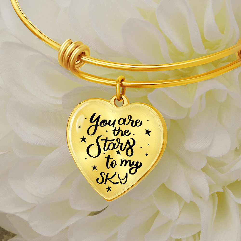 Luxury Heart Charm Bangle Bracelet | Gift for Her - BH Comfy Cozy