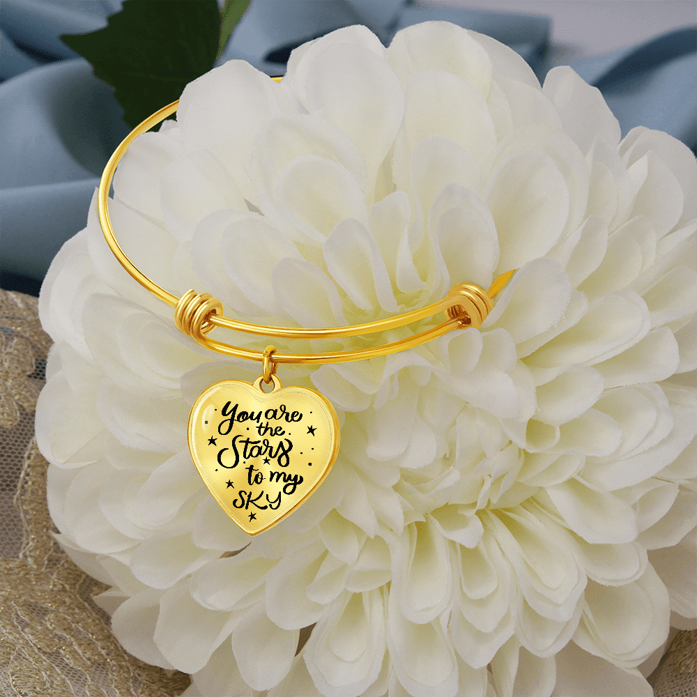 Luxury Heart Charm Bangle Bracelet | Gift for Her - BH Comfy Cozy
