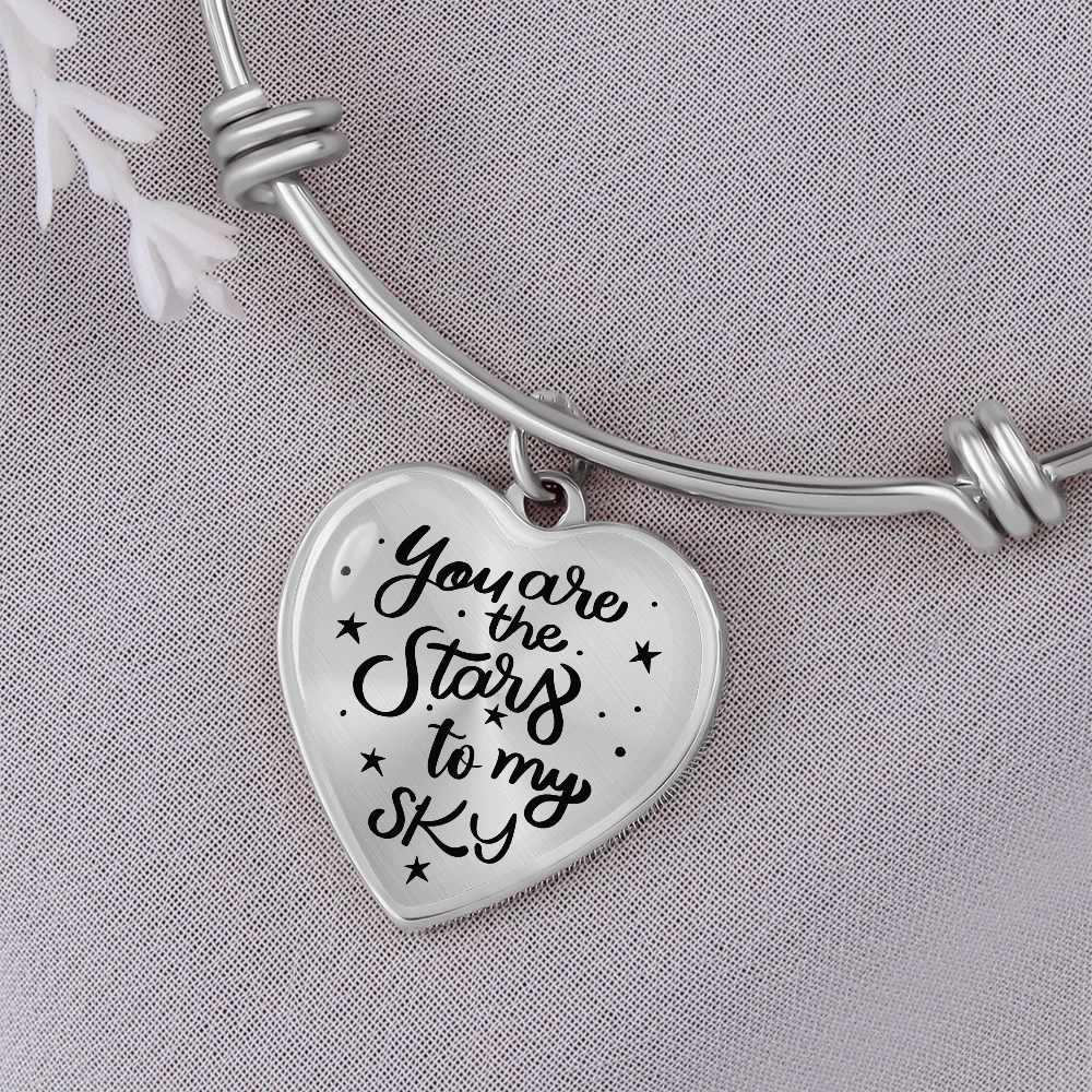 Luxury Heart Charm Bangle Bracelet | Gift for Her - BH Comfy Cozy