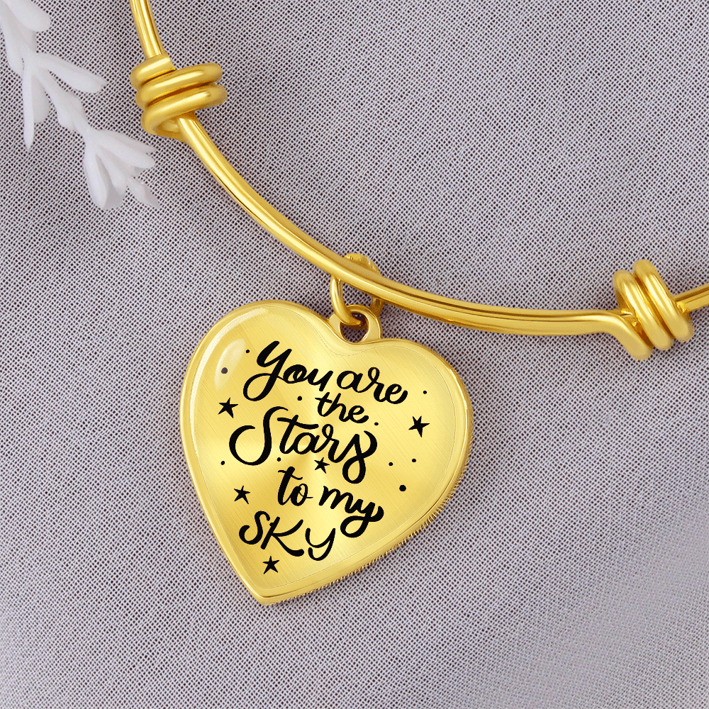 Luxury Heart Charm Bangle Bracelet | Gift for Her - BH Comfy Cozy