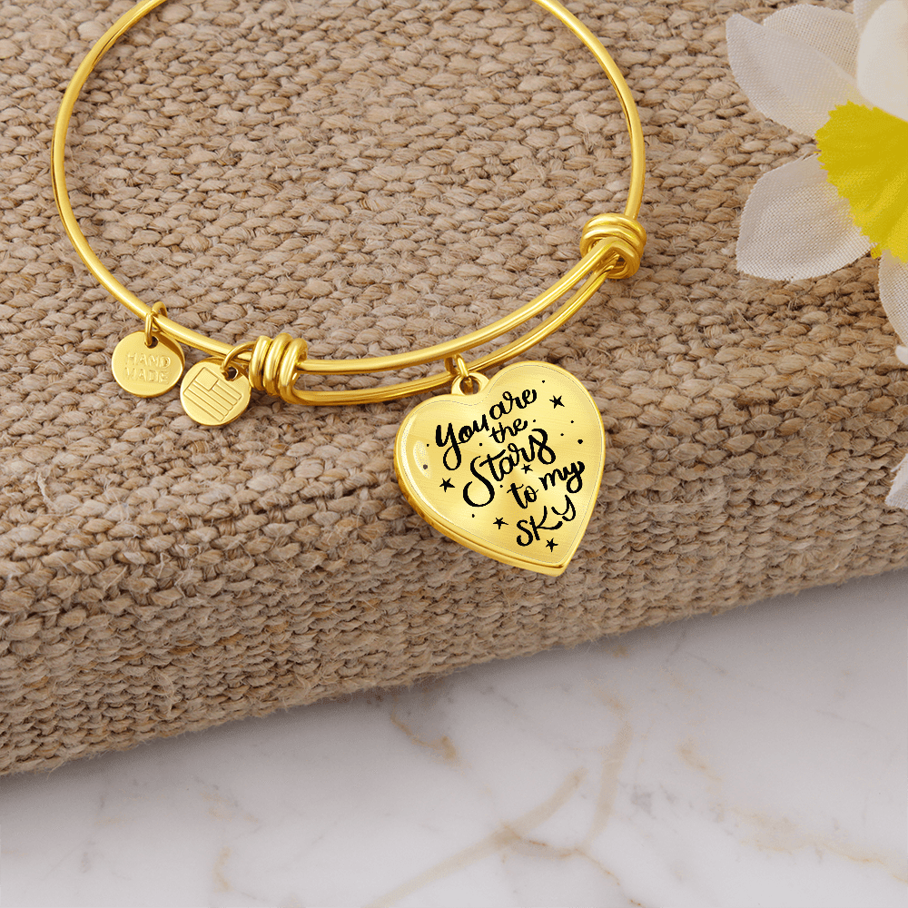 Luxury Heart Charm Bangle Bracelet | Gift for Her - BH Comfy Cozy