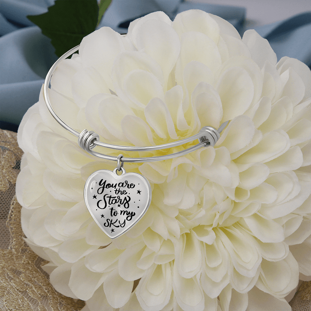 Luxury Heart Charm Bangle Bracelet | Gift for Her - BH Comfy Cozy