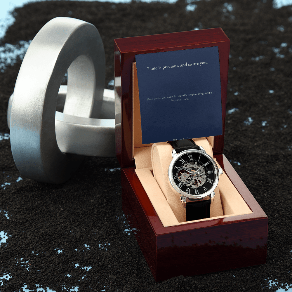Men's Automatic Skeleton Watch | Luxury Leather Strap | Gift for Him - BH Comfy Cozy