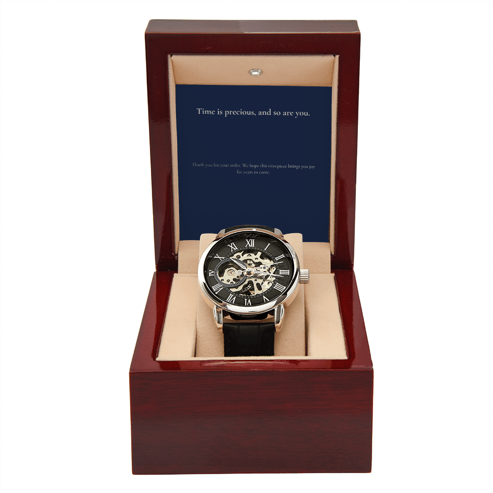 Men's Automatic Skeleton Watch | Luxury Leather Strap | Gift for Him - BH Comfy Cozy