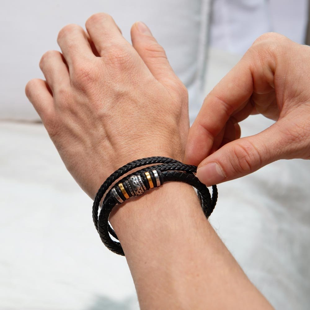 Personalised Engraved Leather Bracelet | Couples Gift - BH Comfy Cozy