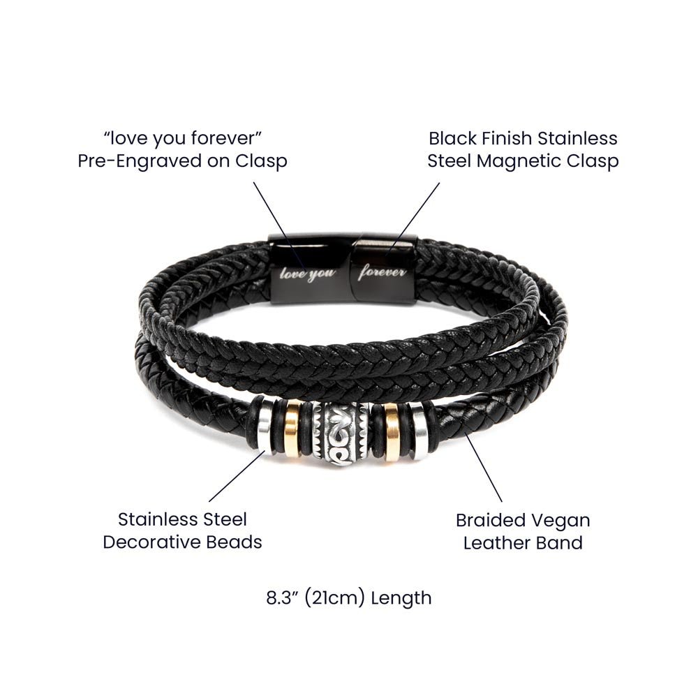 Personalised Engraved Leather Bracelet | Couples Gift - BH Comfy Cozy