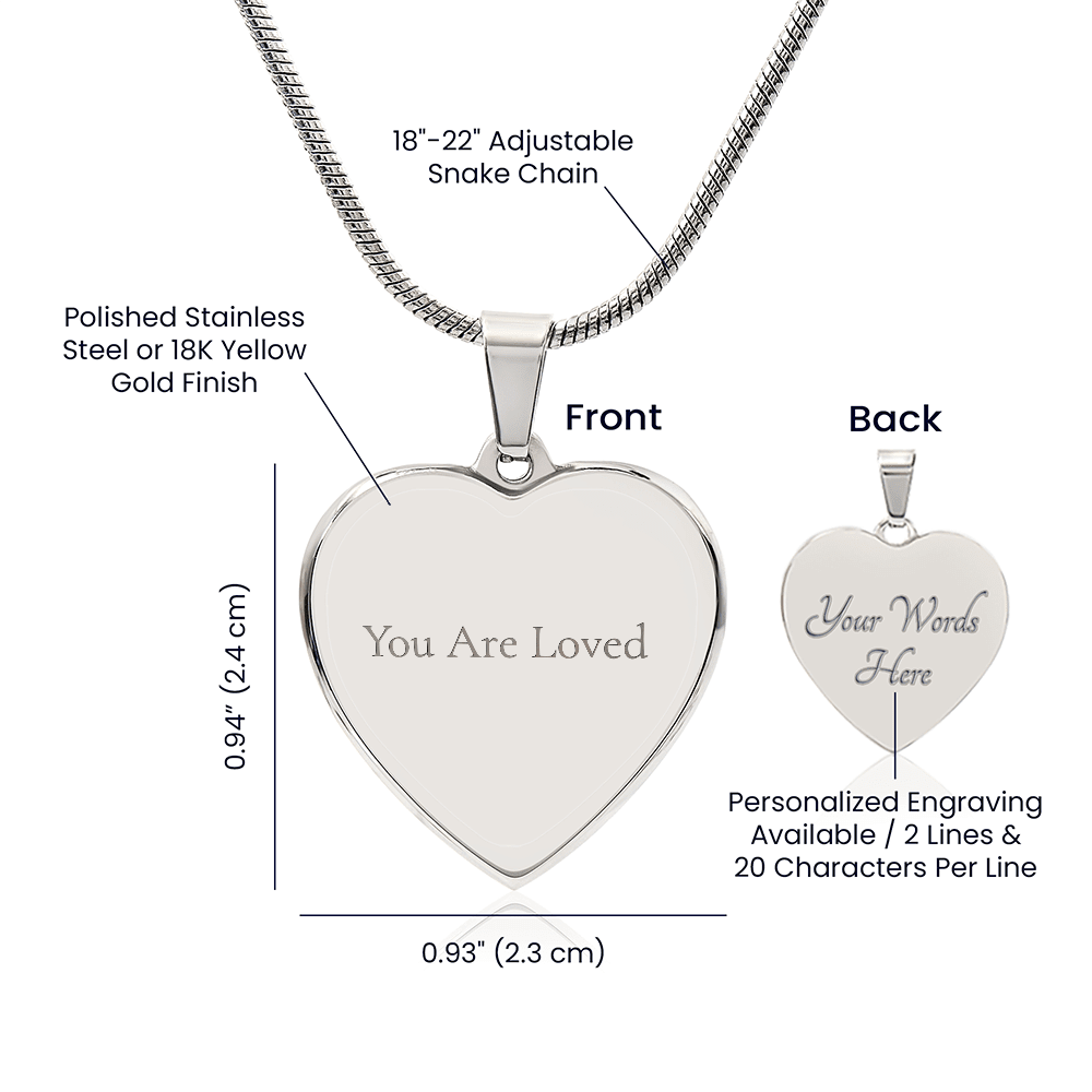 Personalised Heart Necklace | Gift for Her - BH Comfy Cozy