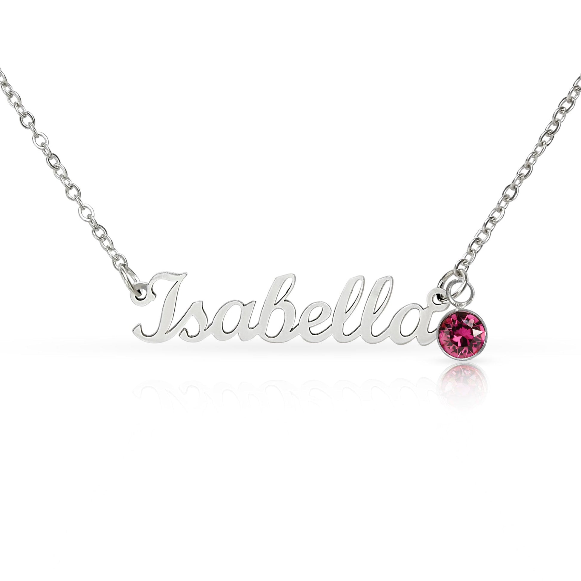 Personalised Name Necklace with Birthstone – 18k Gold Finish | Gift for Her - BH Comfy Cozy