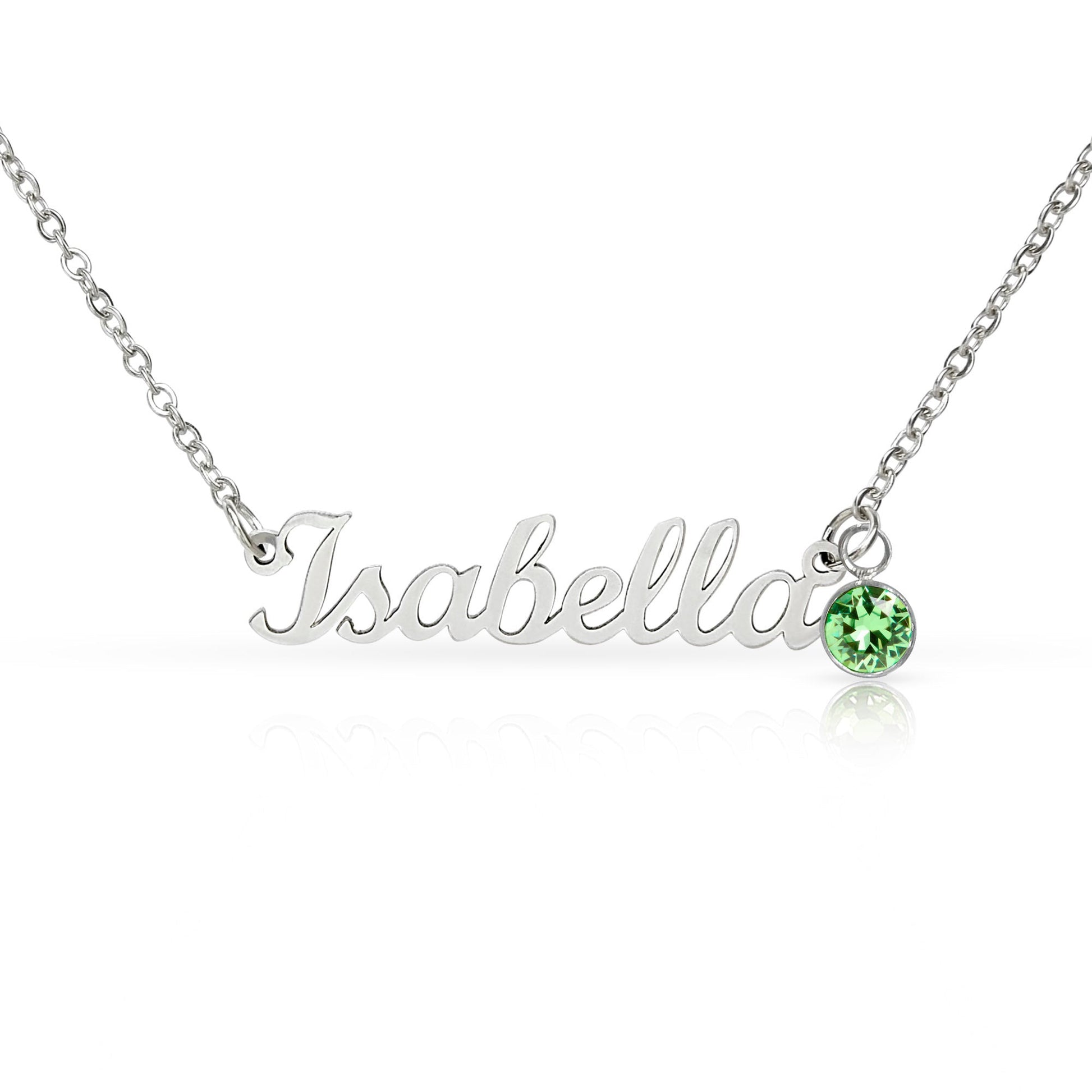 Personalised Name Necklace with Birthstone – 18k Gold Finish | Gift for Her - BH Comfy Cozy