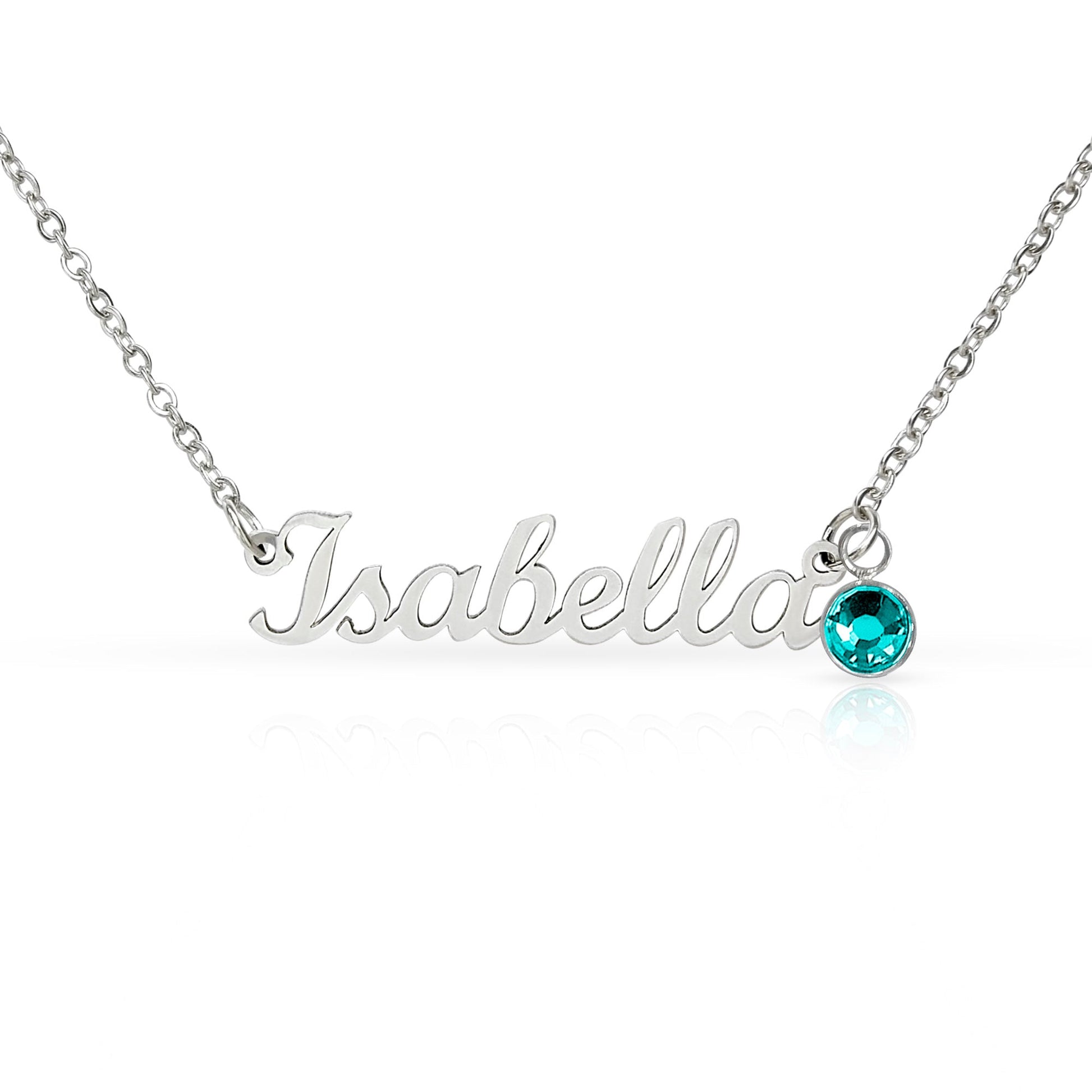 Personalised Name Necklace with Birthstone – 18k Gold Finish | Gift for Her - BH Comfy Cozy