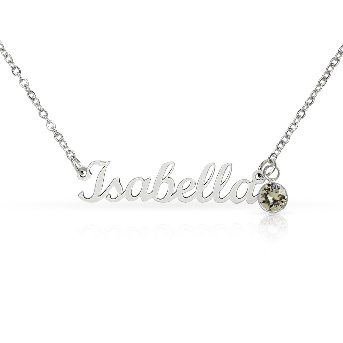 Personalised Name Necklace with Birthstone – 18k Gold Finish | Gift for Her - BH Comfy Cozy