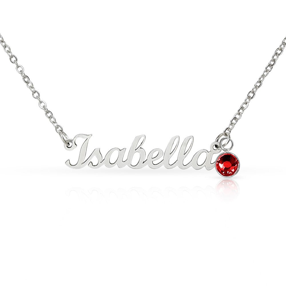Personalised Name Necklace with Birthstone – 18k Gold Finish | Gift for Her - BH Comfy Cozy