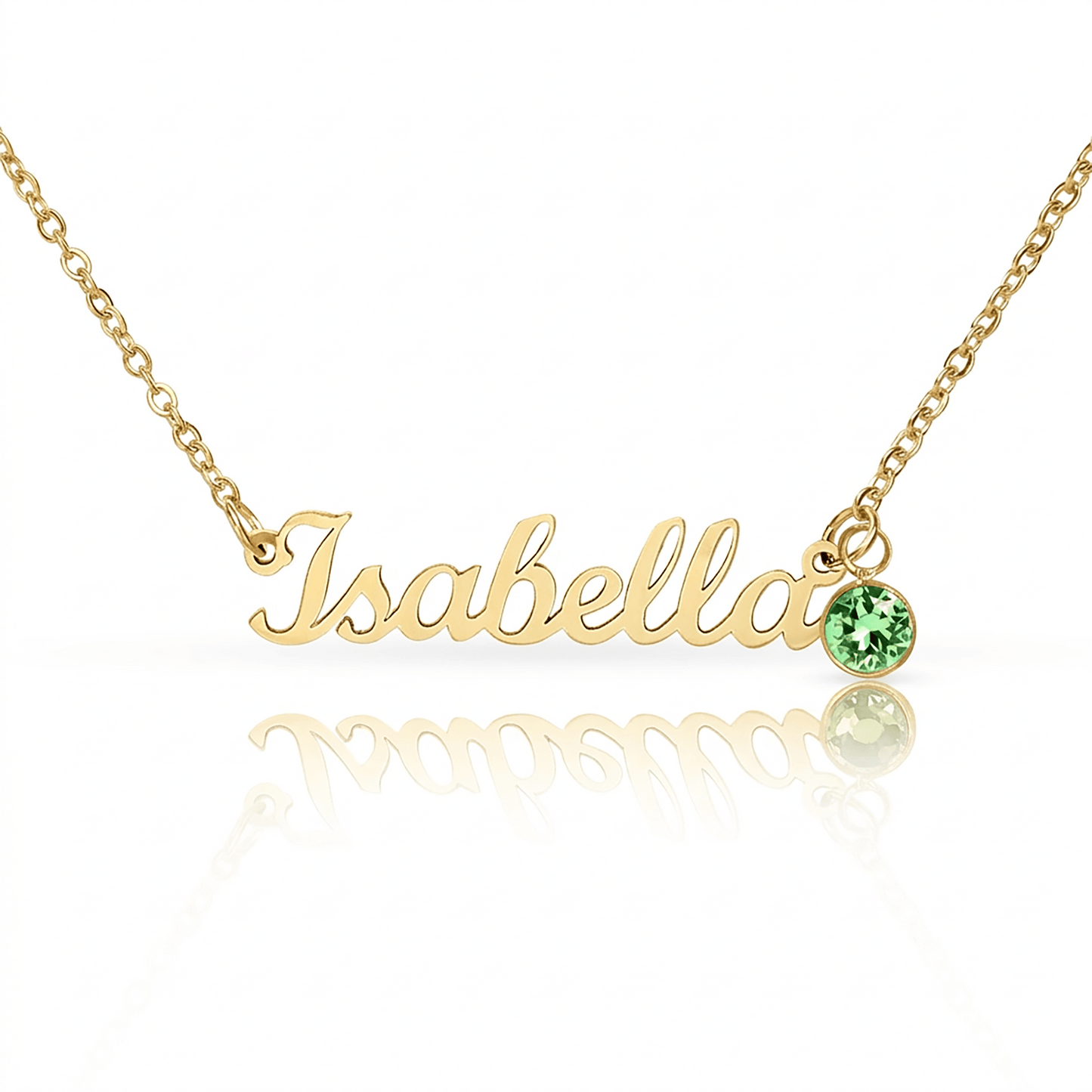 Personalised Name Necklace with Birthstone – 18k Gold Finish | Gift for Her - BH Comfy Cozy