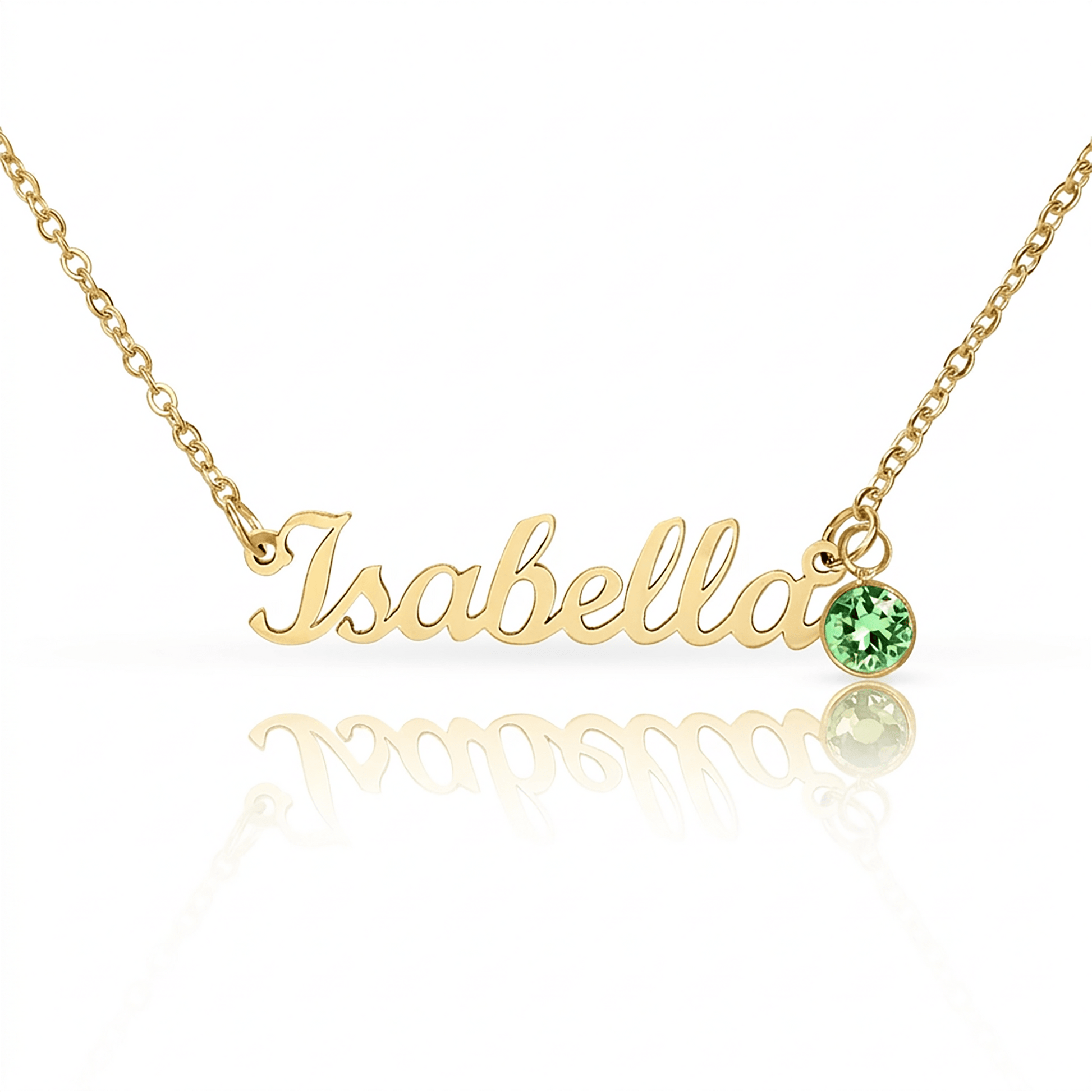 Personalised Name Necklace with Birthstone – 18k Gold Finish | Gift for Her - BH Comfy Cozy