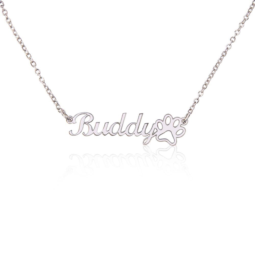 Personalised Paw Print Name Necklace | Gift for Pet Lovers - BH Comfy Cozy