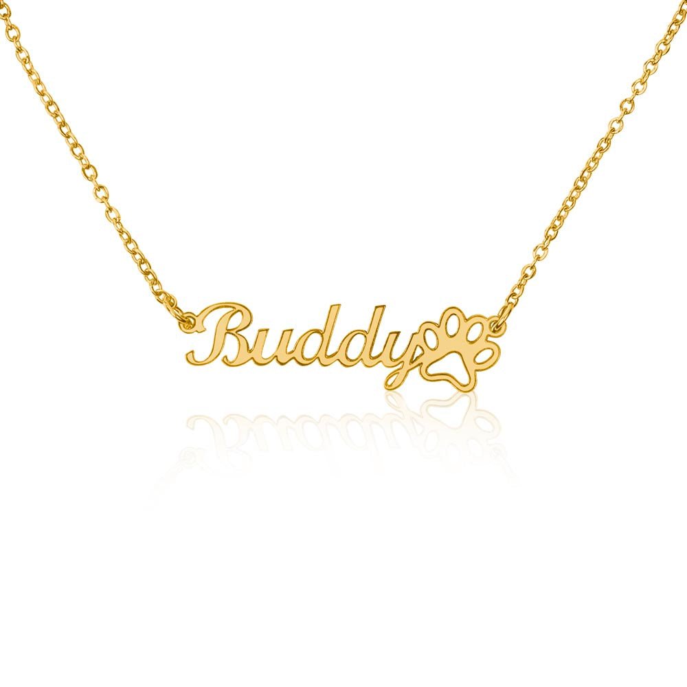 Personalised Paw Print Name Necklace | Gift for Pet Lovers - BH Comfy Cozy