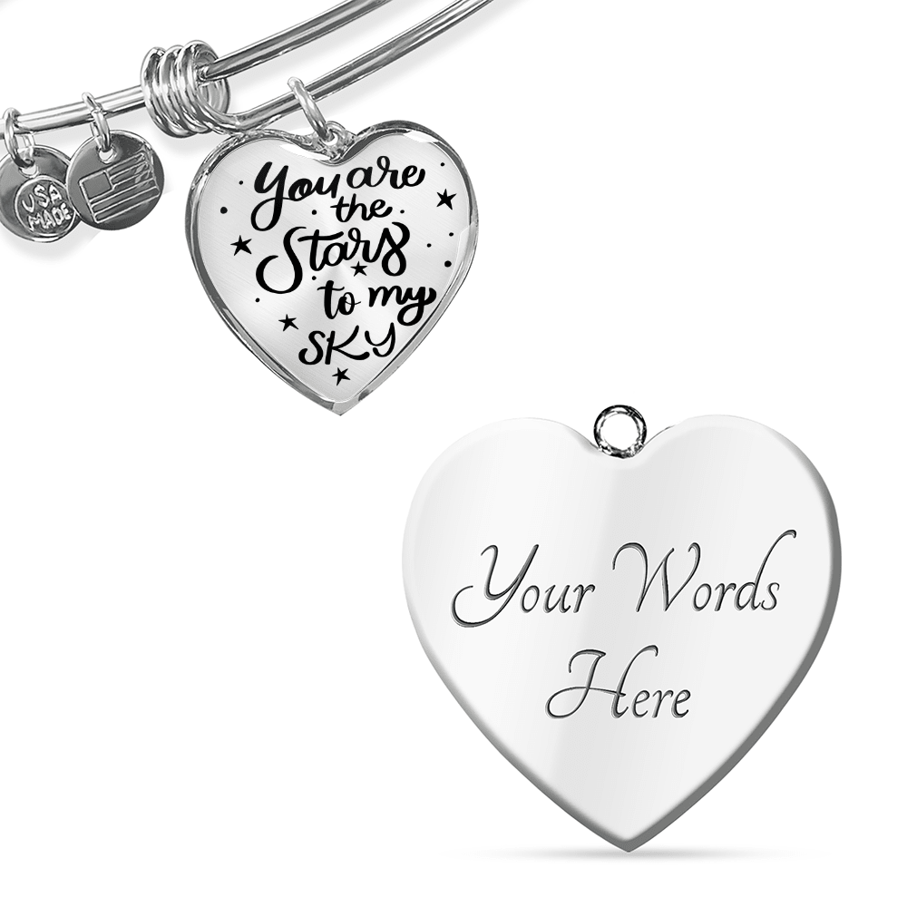 Personalised Photo Heart Bangle Bracelet | Gift for Her - BH Comfy Cozy