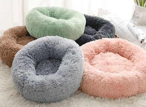 Round Plush Dog Bed for Small Dogs and Puppies - BH Comfy Cozy