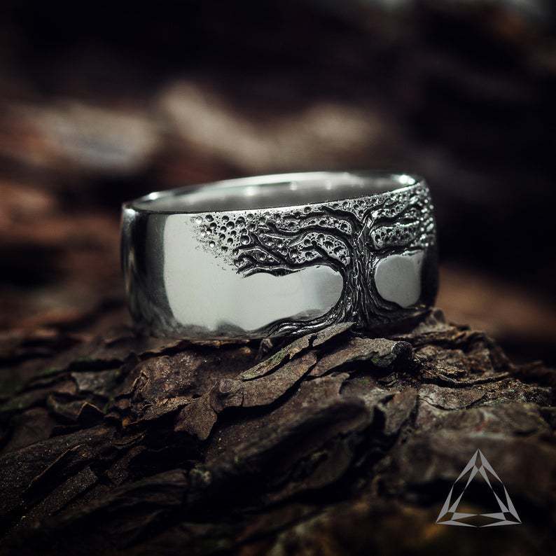 Simple Retro Carved Tree of Life Ring - BH Comfy Cozy