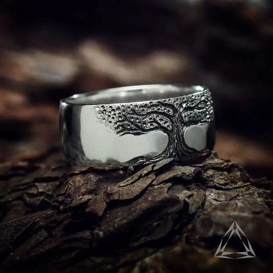 Simple Retro Carved Tree of Life Ring - BH Comfy Cozy