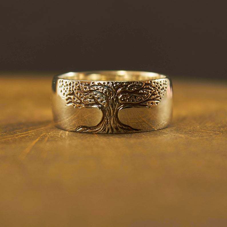 Simple Retro Carved Tree of Life Ring - BH Comfy Cozy