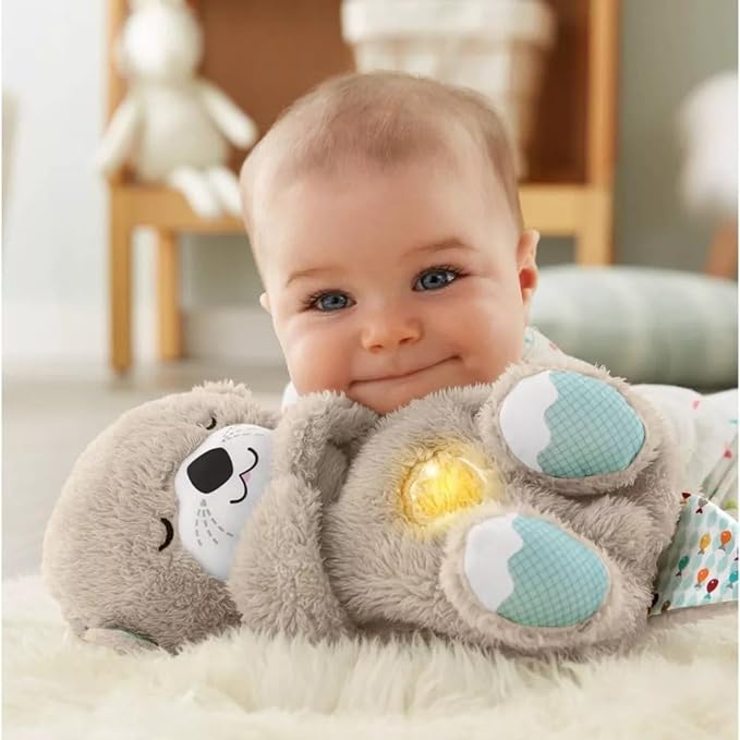 Sound Machine Soothe 'n Snuggle Otter Portable Plush Baby Toy with Sensory Details Music Lights & Rhythmic Breathing Motion - BH Comfy Cozy