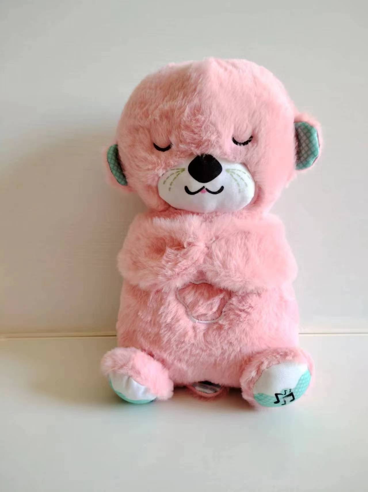 Sound Machine Soothe 'n Snuggle Otter Portable Plush Baby Toy with Sensory Details Music Lights & Rhythmic Breathing Motion - BH Comfy Cozy