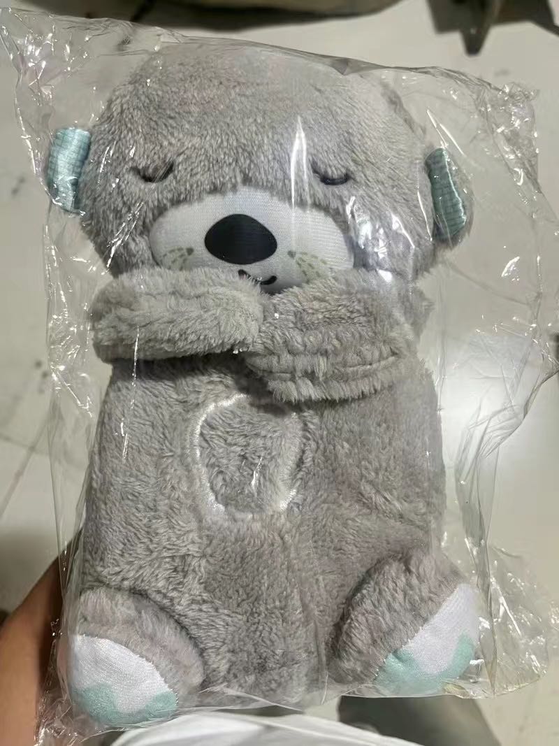 Sound Machine Soothe 'n Snuggle Otter Portable Plush Baby Toy with Sensory Details Music Lights & Rhythmic Breathing Motion - BH Comfy Cozy