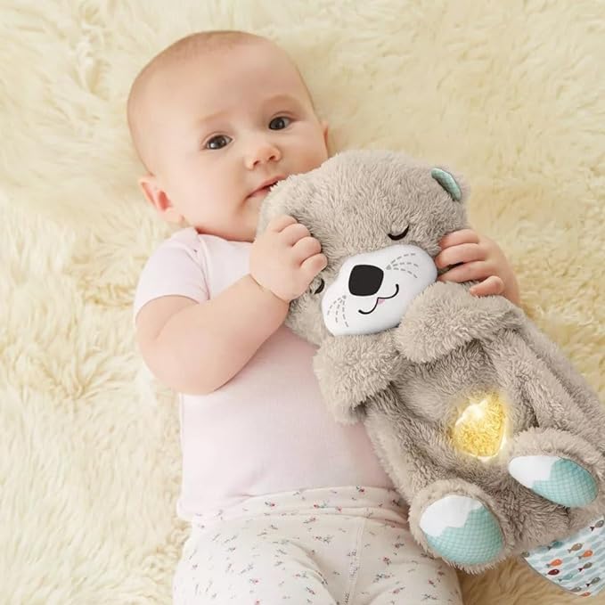 Sound Machine Soothe 'n Snuggle Otter Portable Plush Baby Toy with Sensory Details Music Lights & Rhythmic Breathing Motion - BH Comfy Cozy
