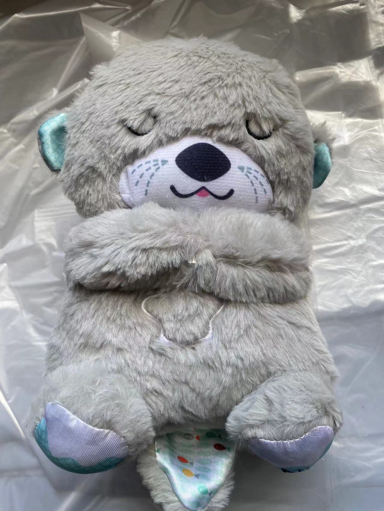 Sound Machine Soothe 'n Snuggle Otter Portable Plush Baby Toy with Sensory Details Music Lights & Rhythmic Breathing Motion - BH Comfy Cozy
