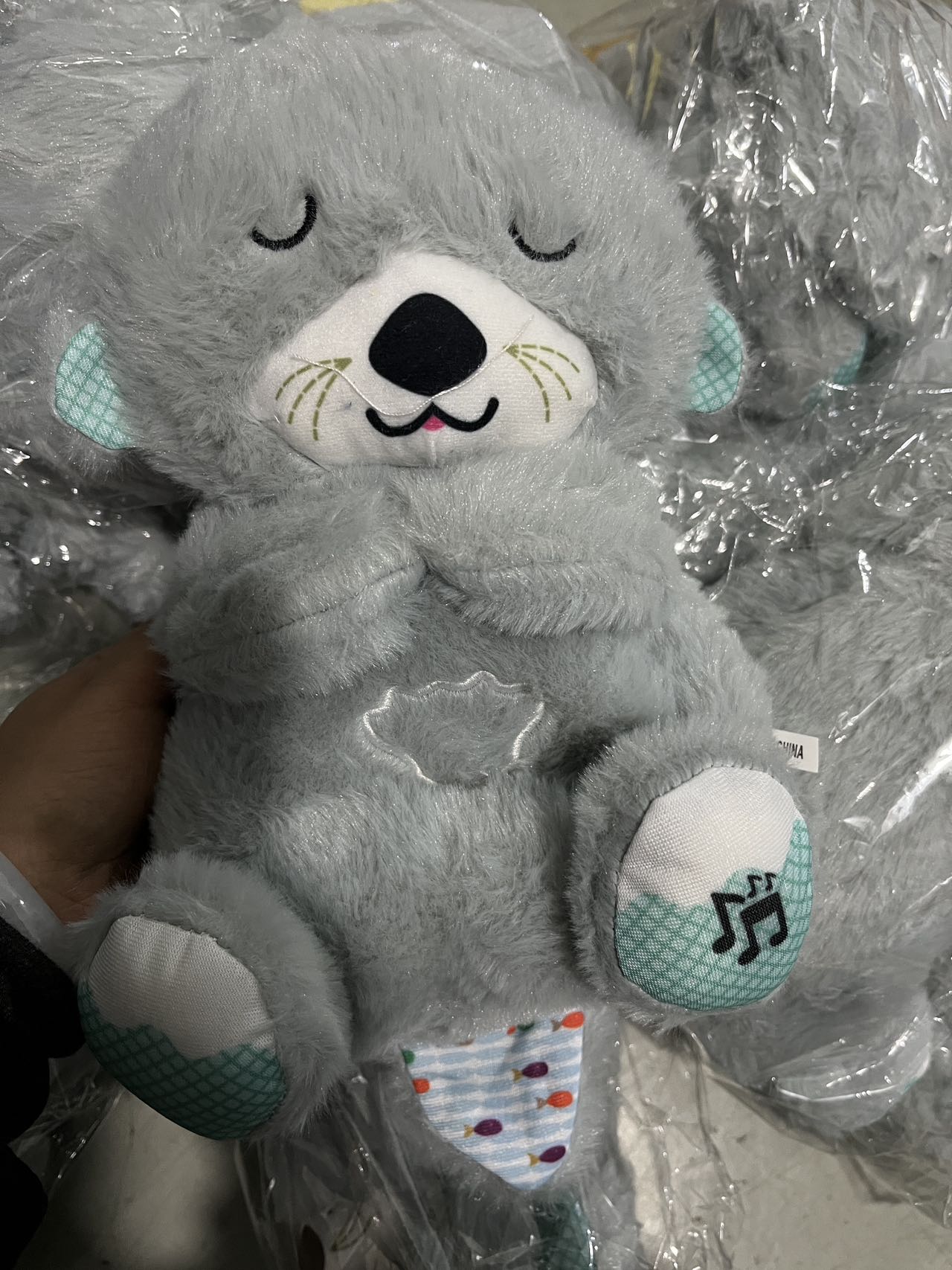 Sound Machine Soothe 'n Snuggle Otter Portable Plush Baby Toy with Sensory Details Music Lights & Rhythmic Breathing Motion - BH Comfy Cozy