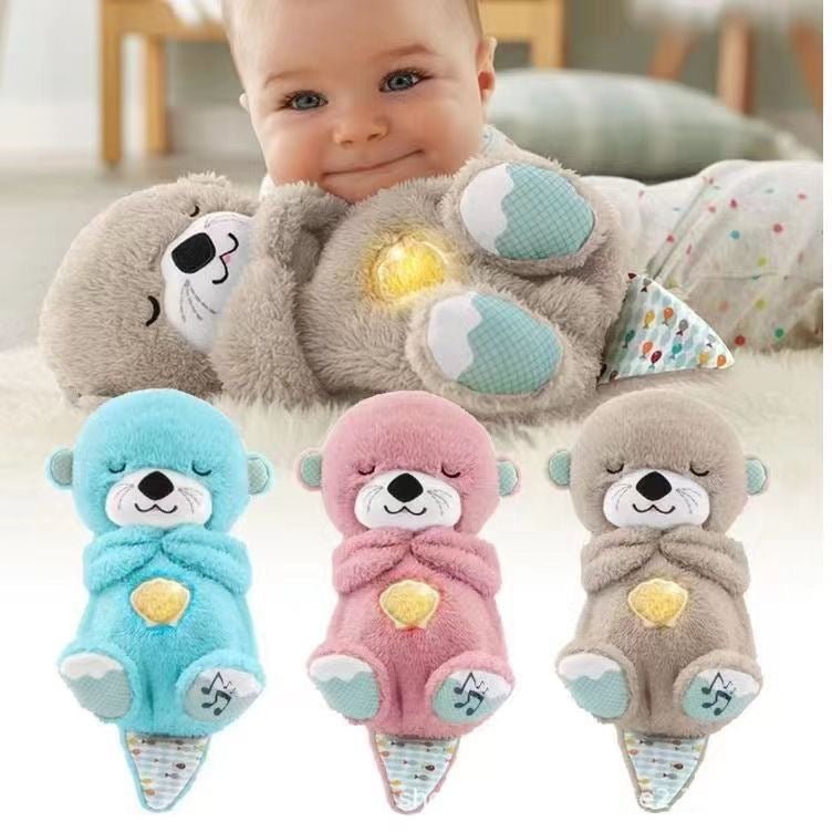 Sound Machine Soothe 'n Snuggle Otter Portable Plush Baby Toy with Sensory Details Music Lights & Rhythmic Breathing Motion - BH Comfy Cozy
