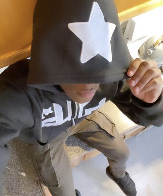 Star Printed Zip Up Hoodies - BH Comfy Cozy