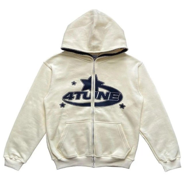 Star Printed Zip Up Hoodies - BH Comfy Cozy
