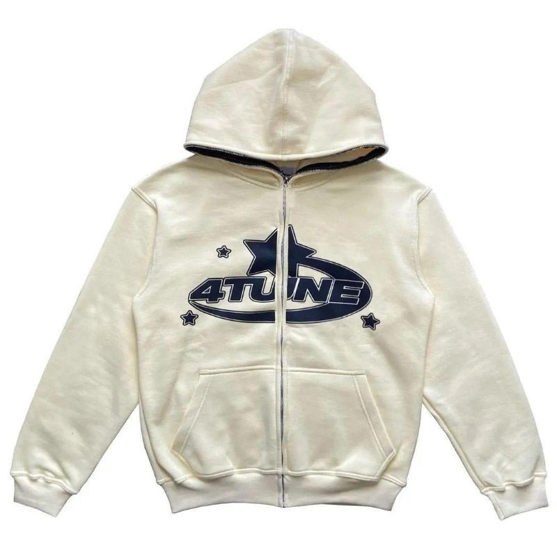 Star Printed Zip Up Hoodies - BH Comfy Cozy