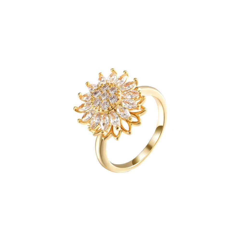 Sunflower Rotation Ring for Anxiety Relief - BH Comfy Cozy
