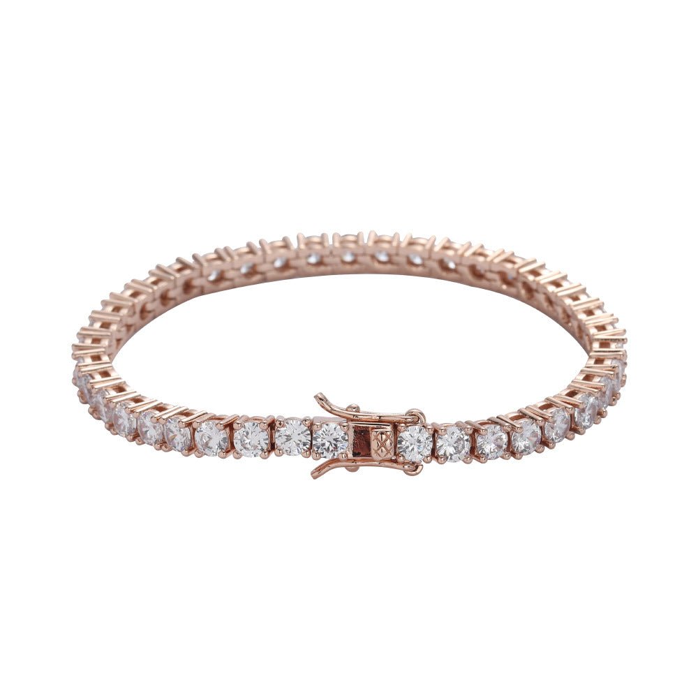 Tennis Chain Copper Zircon Single Row Hip Hop Bracelet - BH Comfy Cozy