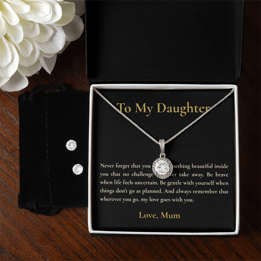 To My Daughter Necklace & Earring Set | Luxury Gift for Her - BH Comfy Cozy