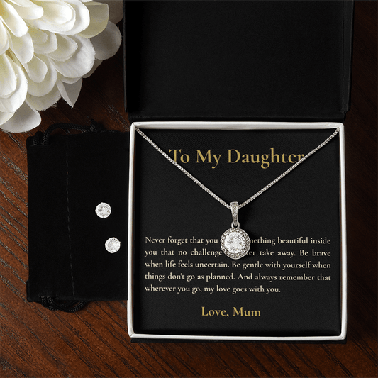 To My Daughter Necklace & Earring Set | Luxury Gift for Her - BH Comfy Cozy