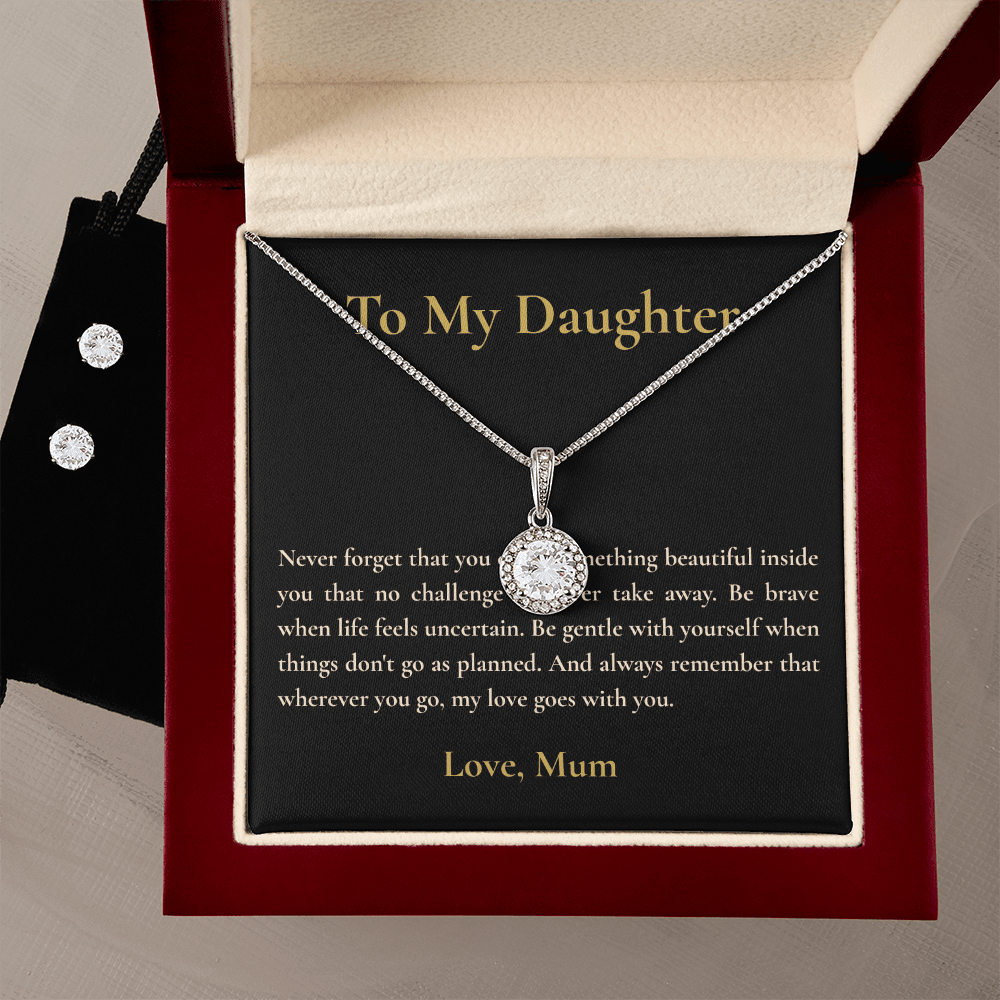 To My Daughter Necklace & Earring Set | Luxury Gift for Her - BH Comfy Cozy