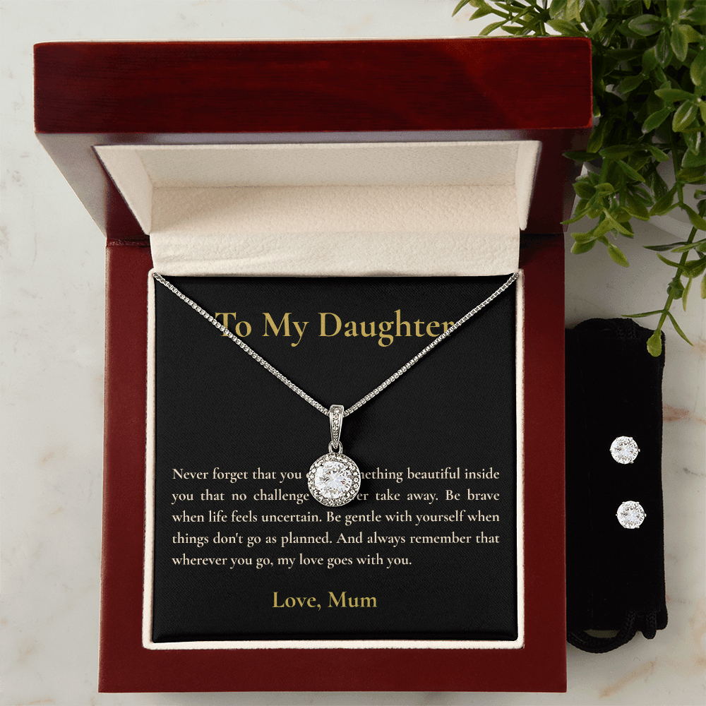 To My Daughter Necklace & Earring Set | Luxury Gift for Her - BH Comfy Cozy